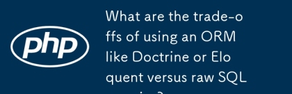 교리와 같은 ORM 또는 웅변과 원시 SQL 쿼리를 사용하는 것의 상충 관계는 무엇입니까?