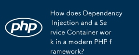 How does Dependency Injection and a Service Container work in a modern PHP framework?