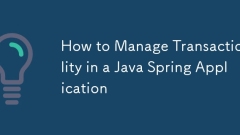 How to Manage Transactionality in a Java Spring Application