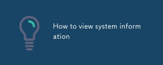How to view system information