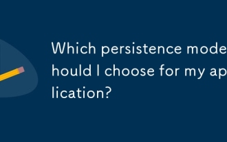 Quel modèle de persistance dois-je choisir pour mon application?