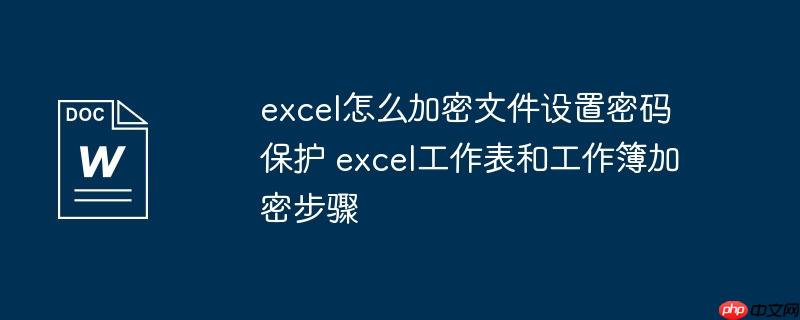 excel怎么加密文件设置密码保护 excel工作表和工作簿加密步骤