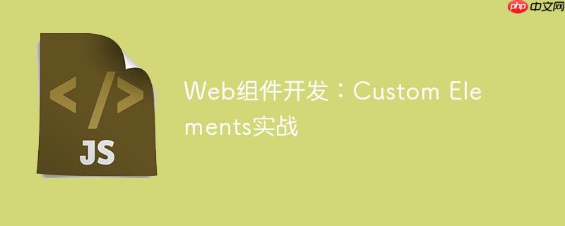 Web组件开发：Custom Elements实战