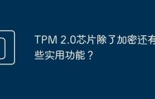 TPM 2.0芯片除了加密还有哪些实用功能?
