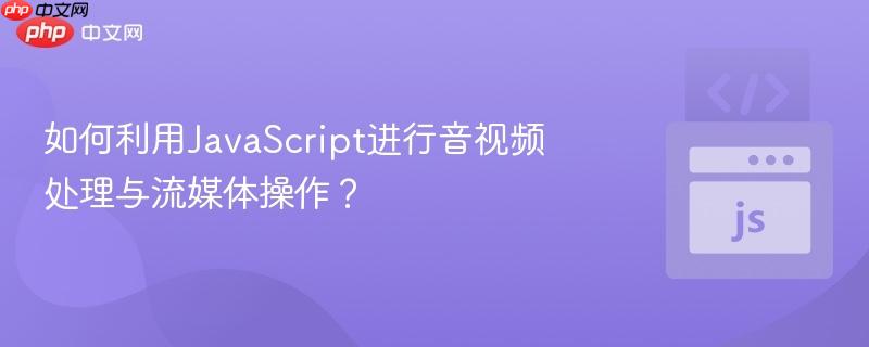 如何利用javascript进行音视频处理与流媒体操作?