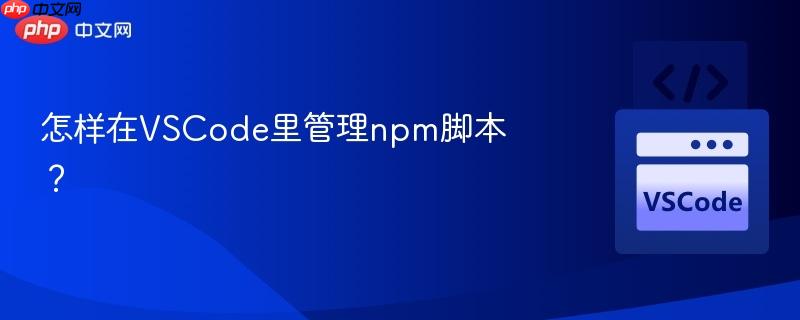 怎样在VSCode里管理npm脚本？