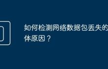 如何检测网络数据包丢失的具体原因？