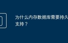 为什么内存数据库需要持久化支持？