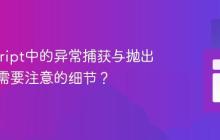 JavaScript中的异常捕获与抛出有哪些需要注意的细节？
