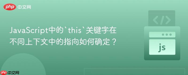 JavaScript中的`this`关键字在不同上下文中的指向如何确定？