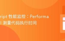 JavaScript 性能监控：Performance API 测量代码执行时间