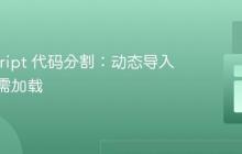 JavaScript 代码分割：动态导入实现按需加载