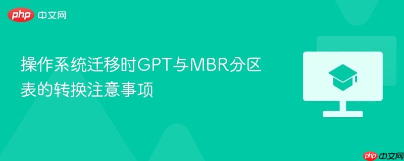 操作系统迁移时GPT与MBR分区表的转换注意事项