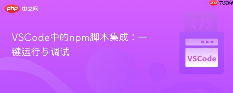 vscode中的npm脚本集成：一键运行与调试