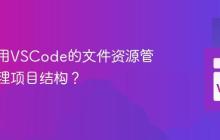 如何使用VSCode的文件资源管理器管理项目结构？