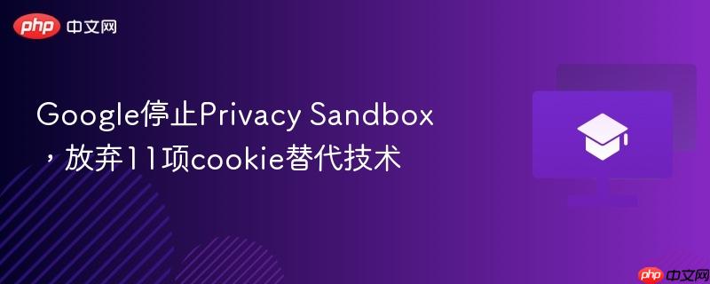 Google停止Privacy Sandbox，放弃11项cookie替代技术