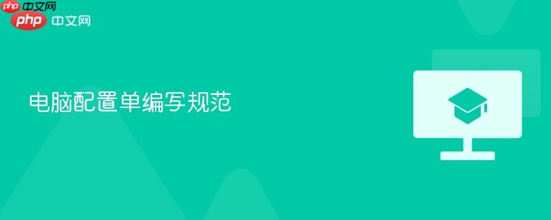 电脑配置单编写规范