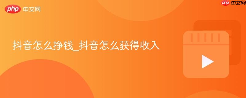 抖音怎么挣钱_抖音怎么获得收入
