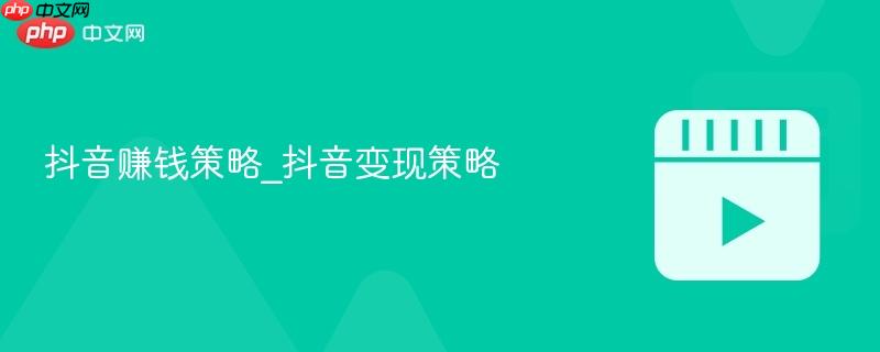 抖音赚钱策略_抖音变现策略