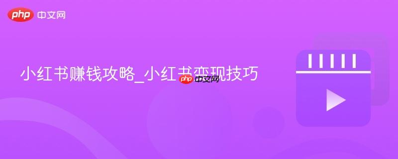 小红书赚钱攻略_小红书变现技巧