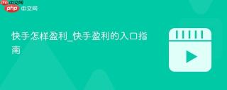 快手怎样盈利_快手盈利的入口指南