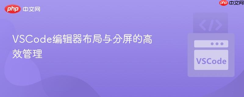 vscode编辑器布局与分屏的高效管理