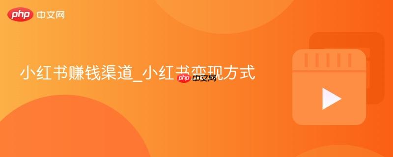 小红书赚钱渠道_小红书变现方式