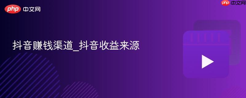 抖音赚钱渠道_抖音收益来源