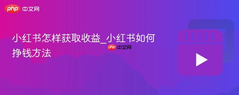 小红书怎样获取收益_小红书如何挣钱方法