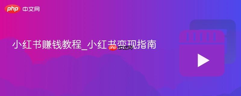 小红书赚钱教程_小红书变现指南