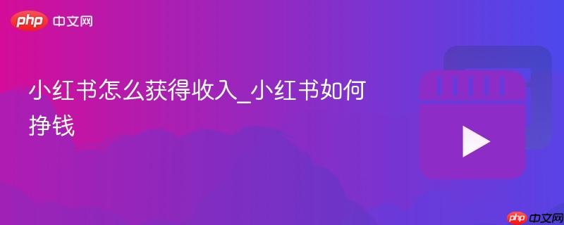 小红书怎么获得收入_小红书如何挣钱