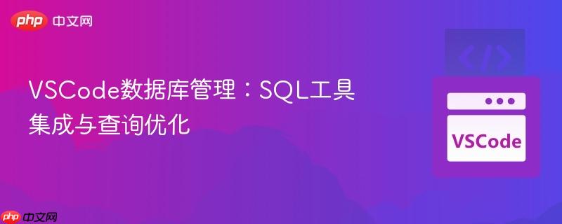 vscode数据库管理:sql工具集成与查询优化