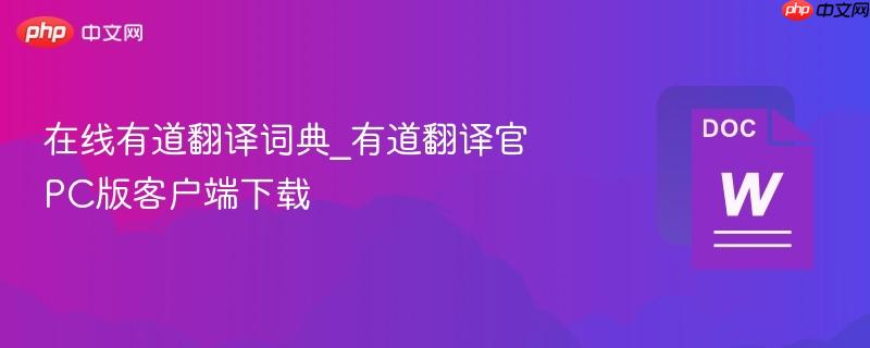 在线有道翻译词典_有道翻译官pc版客户端下载