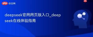 deepseek官网网页版入口_deepseek在线体验指南