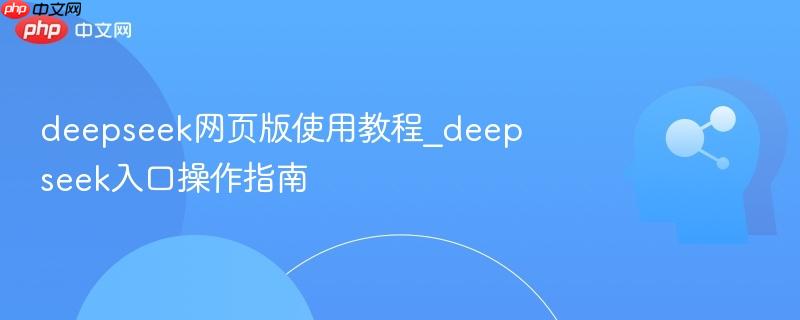 deepseek网页版使用教程_deepseek入口操作指南