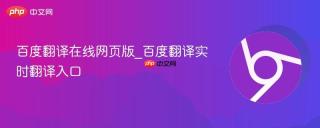 百度翻译在线网页版_百度翻译实时翻译入口
