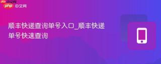 顺丰快递查询单号入口_顺丰快递单号快速查询