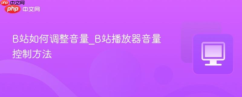 b站如何调整音量_b站播放器音量控制方法