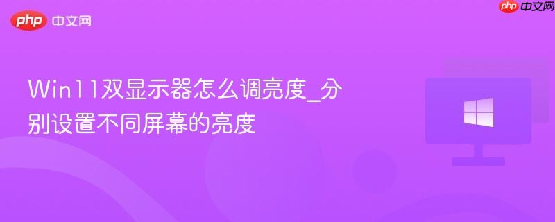 win11双显示器怎么调亮度_分别设置不同屏幕的亮度