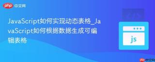JavaScript如何实现动态表格_JavaScript如何根据数据生成可编辑表格