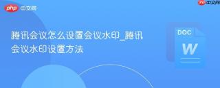 腾讯会议怎么设置会议水印_腾讯会议水印设置方法