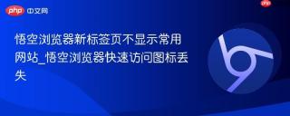 悟空浏览器新标签页不显示常用网站_悟空浏览器快速访问图标丢失