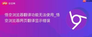悟空浏览器翻译功能无法使用_悟空浏览器网页翻译显示错误