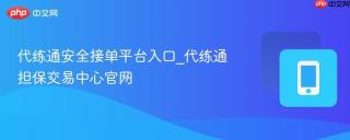 代练通安全接单平台入口_代练通担保交易中心官网