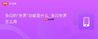 多闪的“世界”功能是什么_多闪世界怎么用