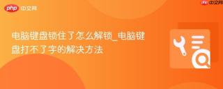 电脑键盘锁住了怎么解锁_电脑键盘打不了字的解决方法