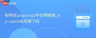 如何在javascript中处理错误_try-catch块足够了吗
