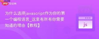 为什么选择javascript作为你的第一个编程语言_这里有所有你需要知道的理由【教程】