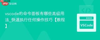 vscode的命令面板有哪些高级用法_快速执行任何操作技巧【教程】