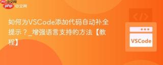 如何为VSCode添加代码自动补全提示？_增强语言支持的方法【教程】